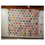 HAND STITCHED QUILT 89" X 77"