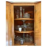 CONTENTS OF LAZY SUSAN IN KITCHEN - PRESSED GLASS