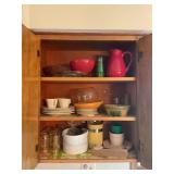 CONTENTS OF CABINET IN KITCHEN - CROCK BOWL,