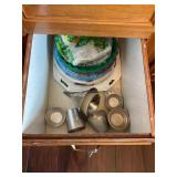 CONTENTS OF DRAWERS IN KITCHEN - SPICE TINS,