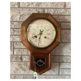 ANTIQUE ANSONIA CLOCK COMPANY WALL CLOCK - 21" X