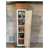 CABINET IN BASEMENT WITH CONTENTS - ASHTRAYS,