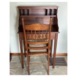PETITE WRITING DESK WITH VICTORIAN WALNUT CARVED