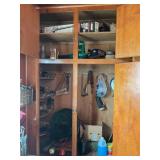 CONTENTS OF CLOSET IN GARAGE - TOOLS, HEDGE