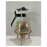 PYREX 12 CUP CARAFE CANDLE WARMING WITH GOLD