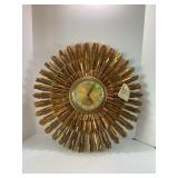 MID CENTURY MODERN SYROCO SUNBURST CLOCK WITH