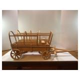 LOT OF 2 HANDMADE WOOD COVERED WAGONS
