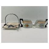 NORITAKE HAND PAINTED SPOON REST AND PEGODA