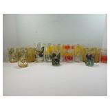 SWANKY SWIG JUICE GLASSES, HAND PAINTED GLASSES