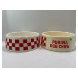 PURINA DOG CHOW FOOD AND WATER BOWLS