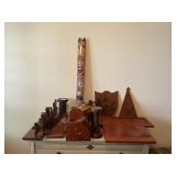 LARGE LOT OF HANDMADE WOOD ITEMS FROM ADRIAN