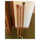LOT OF 3 HANDMADE CANES