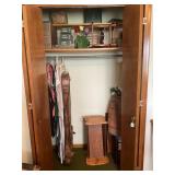 CONTENTS OF CLOSET IN BEDROOM - VINTAGE CLOTHING,