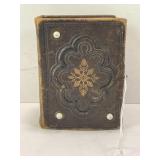 LEATHER BOUND ALBUM WITH TINTYPES & EARLY BLACK &