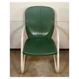 MID CENTURY MODERN ART DECO GREEN METAL LAWN CHAIR
