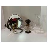 OIL LAMP WITH WALL MOUNT AND REFLECTOR
