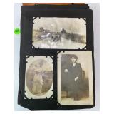 ANTIQUE PHOTO ALBUM W/ LARGE SELECTION OF BLACK &