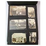 ANTIQUE PHOTO ALBUM W/LARGE SELECTION OF BLACK &