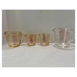 LOT OF 4 PYREX GLASS MEASURING CUPS
