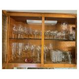 CONTENTS OF CABINET IN KITCHEN - WINE GLASSES,
