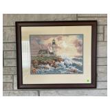 13 PIECES OF FRAMED NEEDLEPOINT WALL ART
