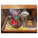 CONTENTS OF CABINET IN KITCHEN - ALUMINUM CAKE
