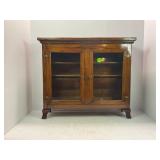 ANTIQUE GLASS FRONT MINIATURE DISPLAY CABINET -