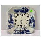 DELFT GERMAN 8 DAY PORCELAIN CLOCK FACE - 8 1/2" X