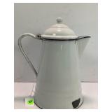 ANTIQUE ENAMELWARE COFFEE POT - 10 1/2"