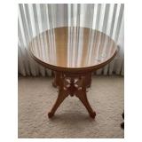 ROUND WALNUT EASTLAKE STYLE ORNATE SIDE