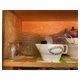 CONTENTS OF CABINET IN KITCHEN - VINTAGE TOASTER,