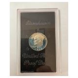1972 S EISENHOWER PROOF SILVER DOLLAR BROWN BOX