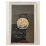 1973 S EISENHOWER PROOF SILVER DOLLAR BROWN BOX