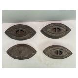 LOT OF 4 CAST IRON SAD IRONS - DOVER, ENTERPRISE &