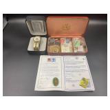 VINTAGE HICKOCK USA CUFFLINKS & TIE-CLIP AND
