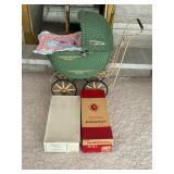 VINTAGE DOLL BUGGY WITH DOLLS