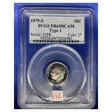 1979 S ROOSEVELT DIME PCGS PR69DCAM TYPE 1