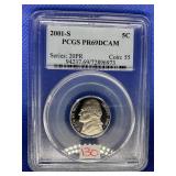 2001 S JEFFERSON NICKEL PCGS PR69DCAM