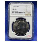 1978 D EISENHOWER DOLLAR NGC MS65