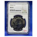 1978 D EISENHOWER DOLLAR NGC MS65