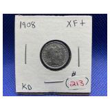 1908 BARBER HEAD DIME