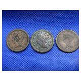 LOT OF 3 U.S. LARGE CENTS