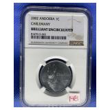 2002 ANDORRA 1C CARLEMANYN BRILLIANT UNCIRCULATED-