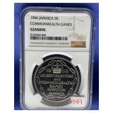 1966 JAMAICA 5S COMMONWEALTH GAMES NGC GENUINE