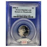 2006 S JEFFERSON NICKEL PCGS PR69DCAM RETURN TO