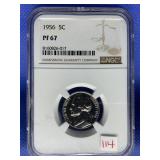 1956 JEFFERSON NICKEL NGC PF67