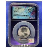 1947 S WASHINGTON QUARTER NGC MS65