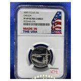 2005 S CLAD WASHINGTON QUARTER OREGON NGC PF69