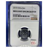 2015 CHINA JIAO NGC BRILLIANT UNCIRCULATED