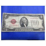 1928 F TWO DOLLAR RED NOTE BILL